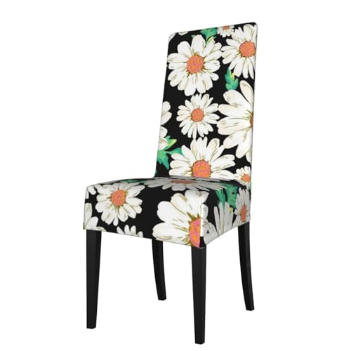 Stuhlhussen mit Gänseblümchen-Motiv, dehnbar, Parsons, abnehmbarer Küchenstuhlschutz von DUWAA
