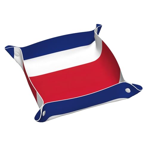 Tablett mit Flagge von Costa Rica, Leder, Kommode, Organizer, Tablett, für Eingangstisch, Schmuck, Uhren, Schlüssel von DUWAA