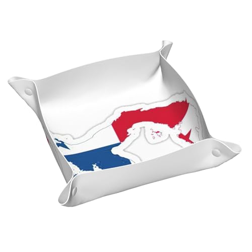 Tablett mit Panama-Flagge, Leder, für den Eingangsbereich, Schmuck, Uhren, Schlüssel von DUWAA