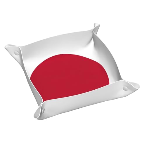 Tablett mit japanischer Flagge, Leder, Kommode, Organizer, Tablett, für Eingangstisch, Schmuck, Uhren, Schlüssel von DUWAA