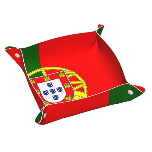 Tablett mit portugiesischer Flagge, Leder, Kommode, Organizer, Tablett, für Eingangstisch, Schmuck, Uhren, Schlüssel Tablett mit portugiesischer Flagge, Leder, Kommode, Organizer, Tablett, für Eingangstisch, Schmuck, Uhren, Schlüssel von DUWAA