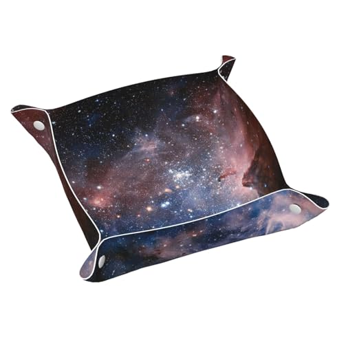Universe Auffangtablett aus Leder mit Milchstraßennebel, Galaxie-Druck, Schreibtisch-Tablett, Schmuck-Organizer, für Kleingeld, Schlüssel, Telefon, Brille Universe Auffangtablett aus Leder mit Milchstraßennebel, Galaxie-Druck, Schreibtisch-Tablett, Schmuck-Organizer, für Kleingeld, Schlüssel, Telefon, Brille von DUWAA