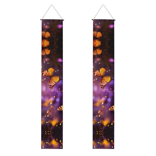 Violett-Gold Butterflies3 Druck 2025 Graduation Veranda Banner Congrats Grade Dekorationen Partyzubehör Veranda Schild von DUWAA