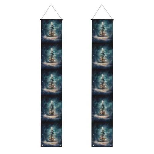 Weihnachtsbaum-Schnee-Druck 2025 Abschlussfeier Veranda Banner Congrats Grad Dekorationen Partyzubehör Veranda Schild von DUWAA