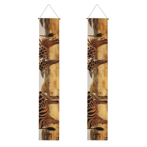 Zebra und Giraffe 1 Druck 2025 Graduation Veranda Banner Congrats Grade Dekorationen Partyzubehör Veranda Schild von DUWAA
