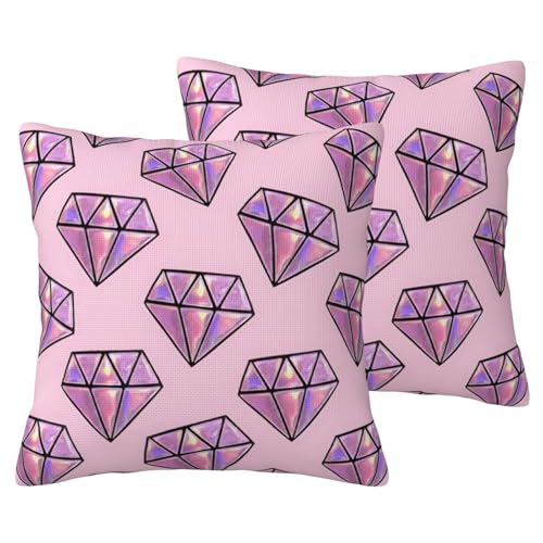 Zierkissenbezüge mit Rautenmuster, für Wohnzimmer, 2 Stück von DUWAA