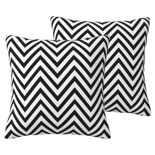 Zierkissenbezüge mit Zickzack-Streifen-Druck, 2 Stück, für Wohnzimmer Zierkissenbezüge mit Zickzack-Streifen-Druck, 2 Stück, für Wohnzimmer von DUWAA