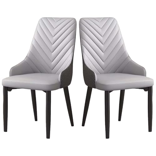 DUWENCHU 2er-Set Moderne Esszimmerstühle mit weich gepolsterter Sitzfläche aus Kunstleder für das Wohnzimmer. Stilvolle Beistellstühle für das Esszimmer von DUWENCHU