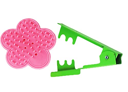 DUXUANT 2 Stück Dornenblatt-Abisolierer, professionelles Rosenblatt, Dornenabisolierer-Set, Abisolierwerkzeug, Dornenentferner für Rosen, Blumenarrangements (Grün/Rosa) von DUXUANT
