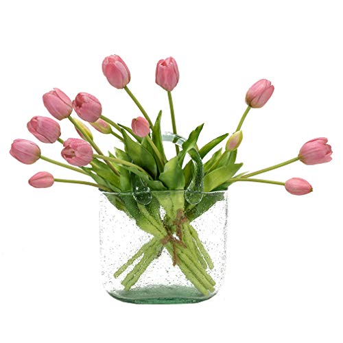 DUYONE 15 künstliche Tulpen, fühlt Sich echt an, Latex-Blumenstrauß, künstliche Tulpen für Büro, Hochzeit, Party, Zuhause, Küche, Gartendekoration (Hellviolett, 15 Stück) von DUYONE