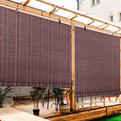 DUYULIANG Bambu Jalousien Rollo Für Innen, Fenster-Rollo Bambusrollo Bambus Raffrollos, RollläDen FüR Fenster Tür, Anpassbar, Sonnenschutz Dekoration Lüftung Sichtschutz Rollläden Vorhänge von DUYULIANG