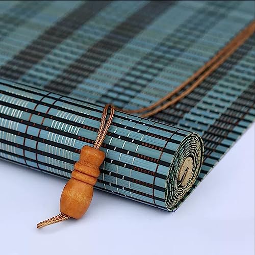 DUYULIANG Bambus Rollo 60 90 100 110 120cm Width Roman Blind for Windows Doors, Natürliches Holzrollo Jalousie, Halbgeschirmt, Staubdicht, Wasserdicht, Ohne Bohren Outdoor Rollo Verdunkelungsrollos von DUYULIANG