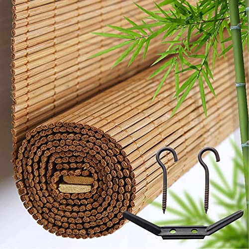 DUYULIANG Retro Bambusrollo Outdoor Wetterfest Sonnenschutz, Fenster Raffrollo Mit Hakenaufhängung, Bambusrollo Blickdicht 55% Verdunkelungsrollo, Balkon Küche Terrasse Anpassbar Rollo Jalousine DUYULIANG Retro Bambusrollo Outdoor Wetterfest Sonnenschutz, Fenster Raffrollo Mit Hakenaufhängung, Bambusrollo Blickdicht 55% Verdunkelungsrollo, Balkon Küche Terrasse Anpassbar Rollo Jalousine von DUYULIANG
