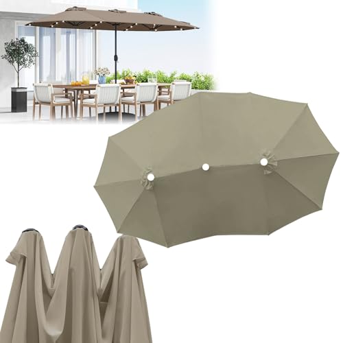 Dauerhaft DUYULIANG Sonnenschirm Ersatzbezug 12 Streben, Wasserdicht Stoffbezug Terrassenschirm Ersatzteile, Gartenschirm Ersatz Baldachin Abdeckung Cover Für Hof Garten Strand Pool(Topaz) von DUYULIANG
