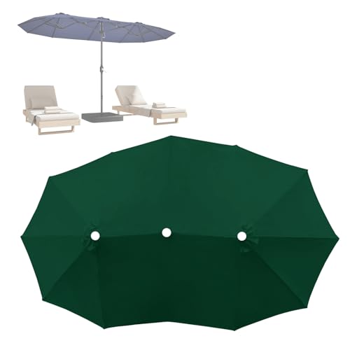 Gartensonnenschirm-Ersatzstoff, Extra Großer Sonnenschirm-Stoffbezug Doppelsonnenschirm Ersatzbezug 465x265cm, Outdoor-Sonnenschutz Marktschirm Ersatzabdeckung Für Terrasse Pool Patio(Dark-green) von DUYULIANG