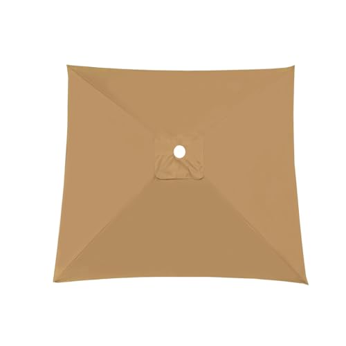 Quadratischer Regenschirm-Ersatzbezug Für Terrassenschirm, Rechteckig Sonnenschirm Umtauschdeckel 3×3m 3x2m Wasserdichter Outdoor-Regenschirm Bespannung Stoffbezug, EinfachZuInstallieren(Khaki,3X3m) von DUYULIANG