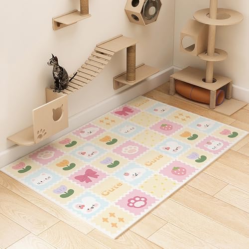 Welpenunterlagen Wasserdicht Antirutsch, Trainingsunterlagen Für Hunde, 4mm Dick PVC Komfortabel, Für Welpen Hunde Katzen, Wiederverwendbare Urinunterlage, Puppy Potty Training Pads(100x200cm) von DUYULIANG