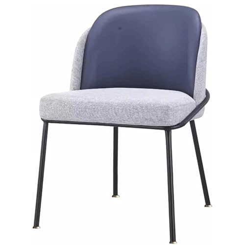 DUddTTW Klassische Esszimmerstühle, Stoffpolsterung, armlose Küchenstühle mit gebogener Rückenlehne, Esszimmerstühle, Stahlrahmenbeine, Esszimmerstuhl(Bleu) von DUddTTW