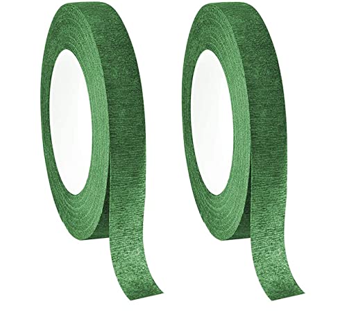 Florales Klebeband,2 Stück Blumenklebeband,Selbstklebendes Floristenband Grün, Klebeband Gartenband Stem Tape Kreppband Blumendraht Dekoration für Bouquet Blumen DIY Kunsthandwerk von DUjuanhong