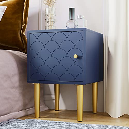 DUlVBPE 2er Set Nachttisch,Nachtschrank Beistelltisch,Marineblau, Sofatisch passend zu jedem Bett & Schlafzimmer - H50/B35/T35 cm von DUlVBPE