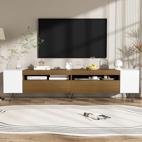 DUlVBPE Moderner TV-Schrank, Weiß und Holzoptik – Länge 180 cm von DUlVBPE