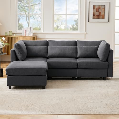 DUlVBPE Modernes Design, Polstermöbel, Sofa, Dreisitzer-Sofa, Wohnzimmersofa, Ecksofa mit Fußhocker, L-förmiges Ecksofa, Video verfügbar von DUlVBPE