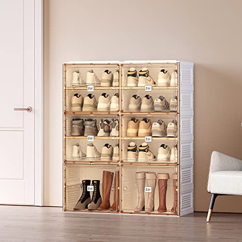 DUlVBPE Portable Shoe Cabinet Living Room,Stackable Storage Organizer Cabinet with Doors and Shelves,Shoe Box for Closet DUlVBPE Portable Shoe Cabinet Living Room,Stackable Storage Organizer Cabinet with Doors and Shelves,Shoe Box for Closet von DUlVBPE