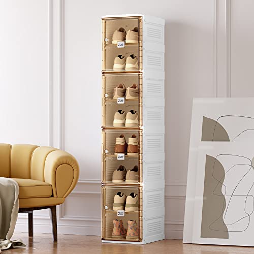 DUlVBPE Portable Shoe Cabinet Living Room,Stackable Storage Organizer Cabinet with Doors and Shelves,Shoe Box for Closet DUlVBPE Portable Shoe Cabinet Living Room,Stackable Storage Organizer Cabinet with Doors and Shelves,Shoe Box for Closet von DUlVBPE