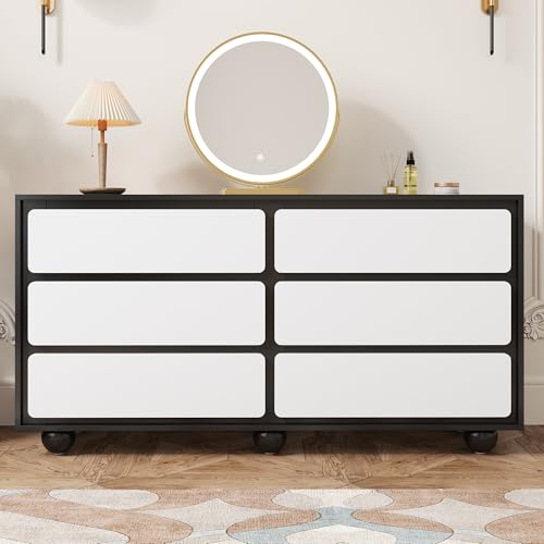 DUlVBPE Sideboard, stilvolle Kommode mit sechs Schubladen – Frisiertisch im modernen Design, praktische Funktion.140×38×74,5cm DUlVBPE Sideboard, stilvolle Kommode mit sechs Schubladen – Frisiertisch im modernen Design, praktische Funktion.140×38×74,5cm von DUlVBPE