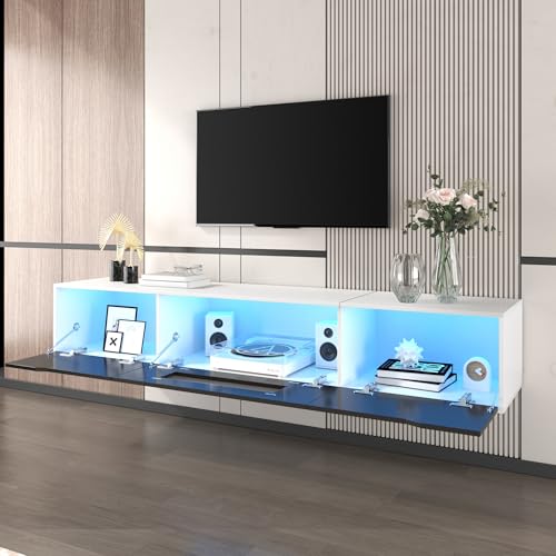 DUlVBPE TV-Schrank, Hochglanz-TV-Schrank, farblich passend zu Schwarz und Weiß, mit farbwechselnder LED-Beleuchtung. DUlVBPE TV-Schrank, Hochglanz-TV-Schrank, farblich passend zu Schwarz und Weiß, mit farbwechselnder LED-Beleuchtung. von DUlVBPE