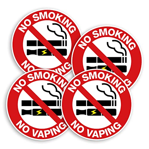 4 x 10 cm No Smoking Vaping Schild Vinyl Aufkleber – Office H&S Warning Sticker #31373 von DV DESIGN