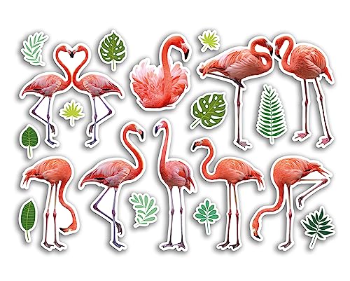 A5 Aufkleberbogen Flamingo Vinyl Aufkleber – Vögel Exotische Tiere Scrapbooking Reise Dekoration Label Freund Mädchen Jungen Ästhetisch #80783 von DV DESIGN