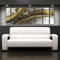 Große Metall Wandskulptur Moderne Goldfarbene Abstrakte Kunst-Panels Große Metall Wandskulptur Moderne Goldfarbene Abstrakte Kunst-Panels von DV8Studio
