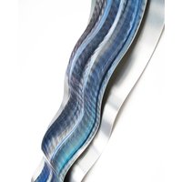 Metall Skulptur Kunst Wandskulptur "Rythmic Curves" Von Blue Cascade von DV8Studio