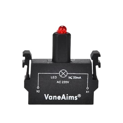 1 stücke LA36M Kontaktieren Rot Grün Blau Gelb Weiß 12V 24V 36V 48V 110V 220V 380V LA36M Zündung Schalter Zubehör(Red LED,110-220V) von DVFMR