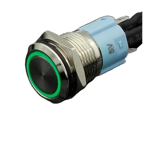 16mm rot blau gelb grün weiß Licht Hot Auto Auto Metall LED Power Push Button Schalter Latch Typ On-off12V 24V(Red,12V) von DVFMR