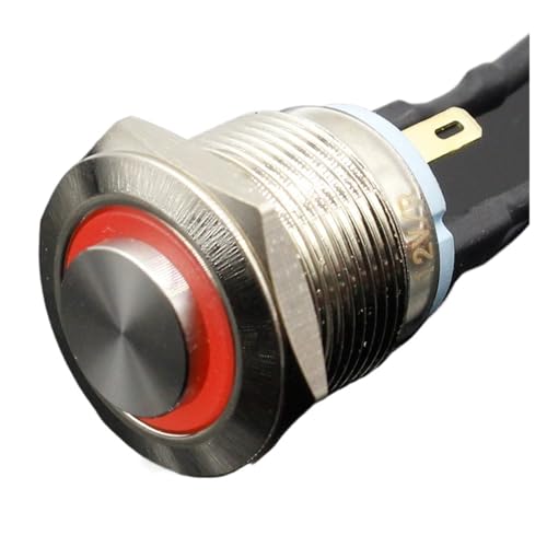 19mm wasserdichter Momentan-Edelstahl-Metalltürklingel-Klingelhorn-Drucktastenschalter LED-Autoauto(Yellow) von DVFMR