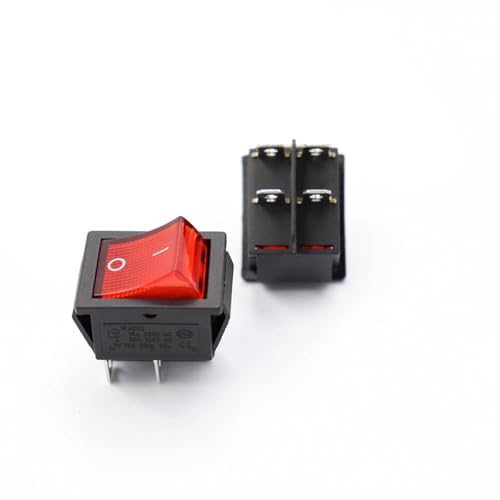 2 Stück 12 V 220 V Schalter KCD4 bootförmiger Wippschalter Ein-Aus mit Licht(Yellow light,220V) von DVFMR