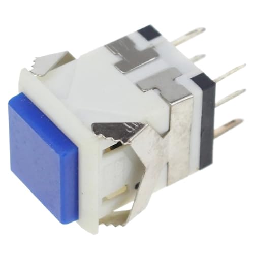 2 Stück 6-poliger Momentan-/Verriegelungsdruckschalter mit quadratischer Kappe, 3 A/250 V, 6 A/125 V(Yellow,Locking) von DVFMR