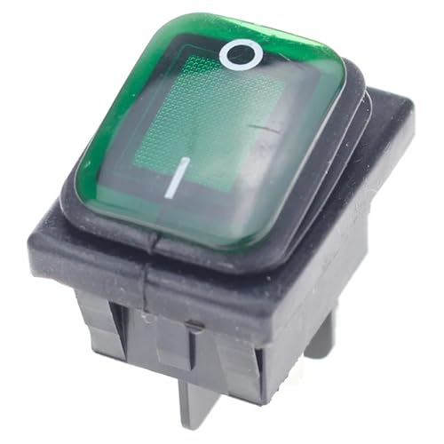 2 Stück Ein-/Aus-Schalter, 12 V/220 V, robust, 4-polig, DPST, IP67, wasserdicht versiegelt, for Auto, Boot, Marine, Kippschalter mit LED, 12 V, 220 V, 22 x 27 cm(Green,12V) von DVFMR