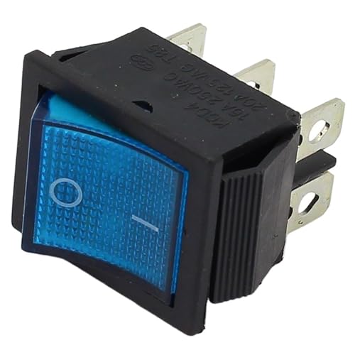 2 Stück Ersatzteile beleuchteter 6-poliger Wippschalter mit Lampe(Red) von DVFMR