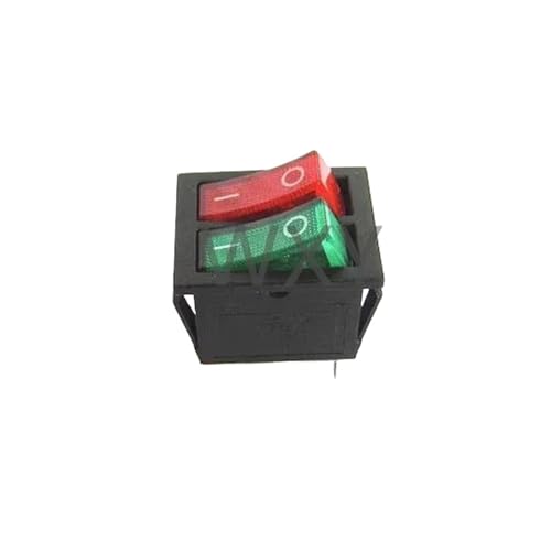 2 Stücke 20A 125VAC / 16A 250V KCD2 Doppel Boat Wippschalter 6 Pin Ein-Aus Mit Grün Rot Licht Schwarz kein Lichtschalter(Red no light 4Pin) von DVFMR