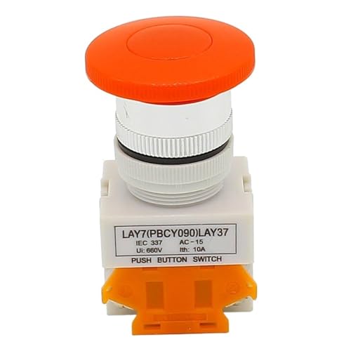 22 mm Momentan-Pilzkopf-Drucktastenschalter 1 Schließer + 1 Öffner * 2 Stück(Red) von DVFMR