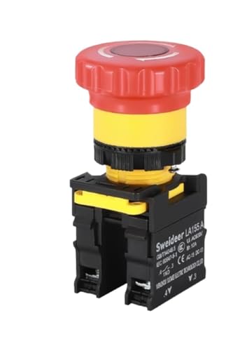 22 mm Pilz-Not-Aus-Schalter mit Licht, Not-Aus-Netzschalter, Steuerung, elektrischer Starterschalter, 220 V, 10 A, NC(Stop with light,1NC_36V) von DVFMR