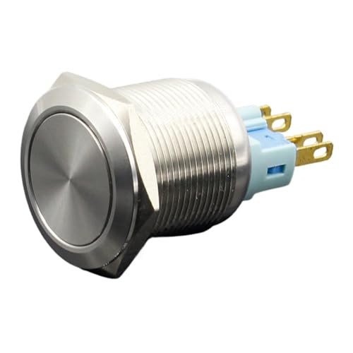 22mm Wasserdicht Momentary/Rast Edelstahl Metall Türklingel Glocke Horn Power Push Button Schalter Auto Auto Motor Starten(Latching) von DVFMR