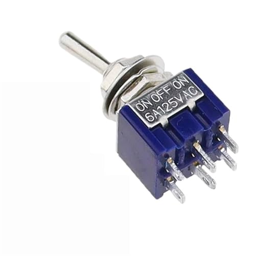 5 Stück ON-OFF-ON ON-ON3 PIN/6PIN 2/3 Position Mini Rastkippschalter AC 125 V/6A 250 V/3A MTS-102 MTS-103 MTS-202 MTS-203(5PCS Cap) von DVFMR