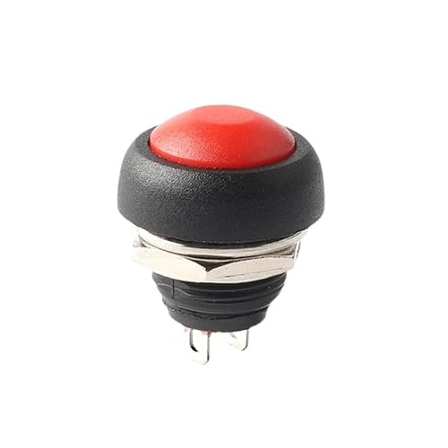 5 Stück PBS-33b PBS-33A 12 mm runder wasserdichter Momentan-/selbstsichernder Drucktastenschalter Schwarz/Rot/Grün/Gelb/Blau(Green,H 22mm Self reset) von DVFMR