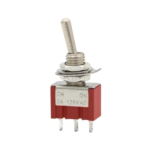 5 Stücke Rot MTS-102 103 202 203 Kippschalter 6A 125VAC ON-OFF-ON/ON-ON Selbstsichernde/Momentary 6mm Wasserdichte Kappe(MTS-103 Self-locking) von DVFMR