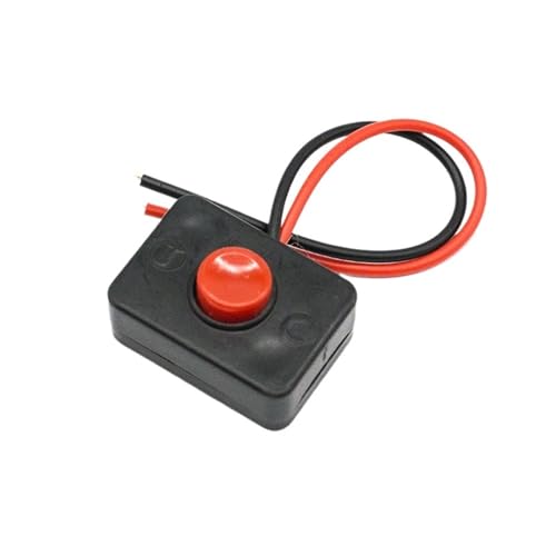 5PCS Push Button Schalter Wasserdichte Kleine Auto Schaltung Draht Lautsprecher Elektrische Mini Boot Form Runde Schalter Mit Kabel PBS-11B(5pcs No.3 Self lock) von DVFMR