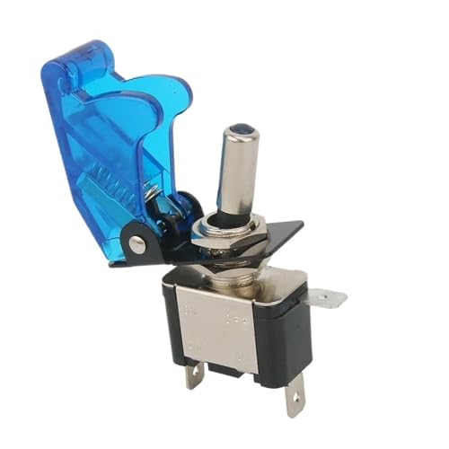 Auto Auto Boot LKW Beleuchteter LED-Kippschalter mit hochklappbarer Sicherheitsabdeckung for Flugzeuge 12V20A transparent(Red) von DVFMR